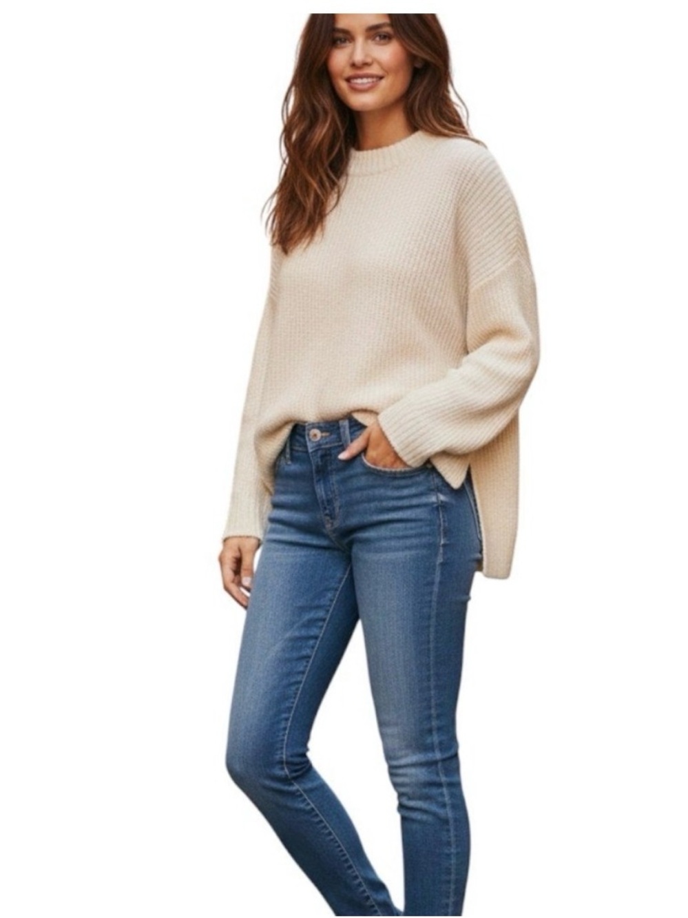 Pilcro SERIF Light Blue Skinny Jeans with Raw Hem